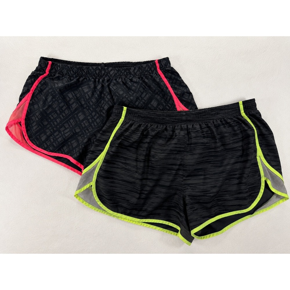 MTA Sport 2-Pack Running Shorts Large Black Neon Athletic Bundle